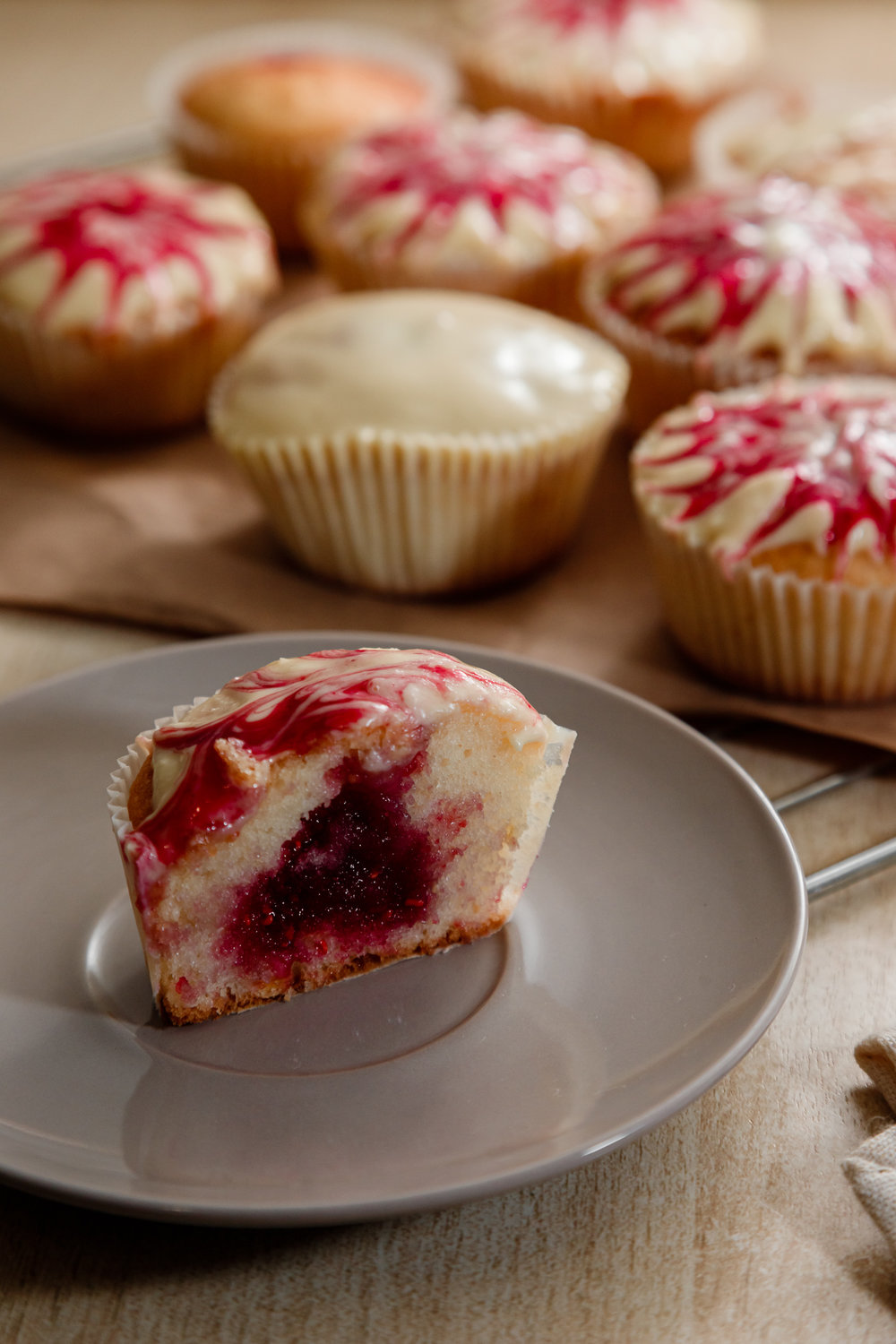 Festive Raspberry-White Chocolate Cupcakes